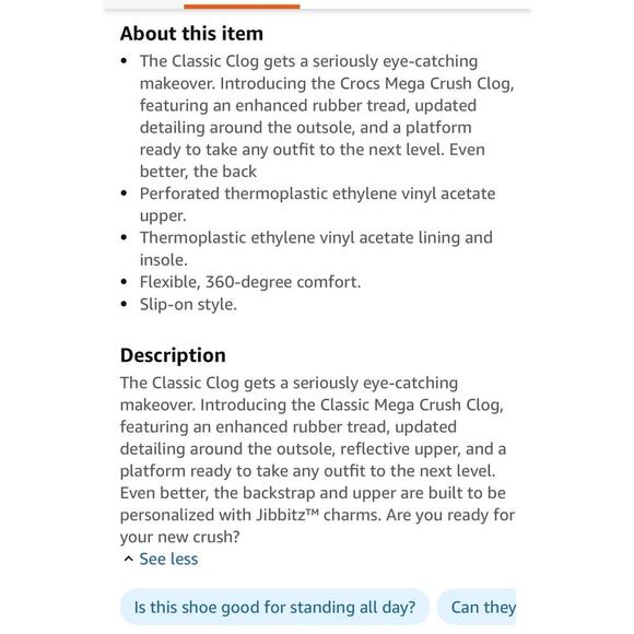 Crocs Women’s Purple Mega Crush Clogs / Size-M5, W7 - Picture 14 of 16